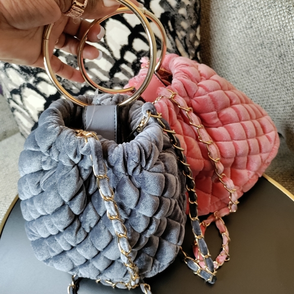 Gray and pink satchel bags - Picture 4 of 5